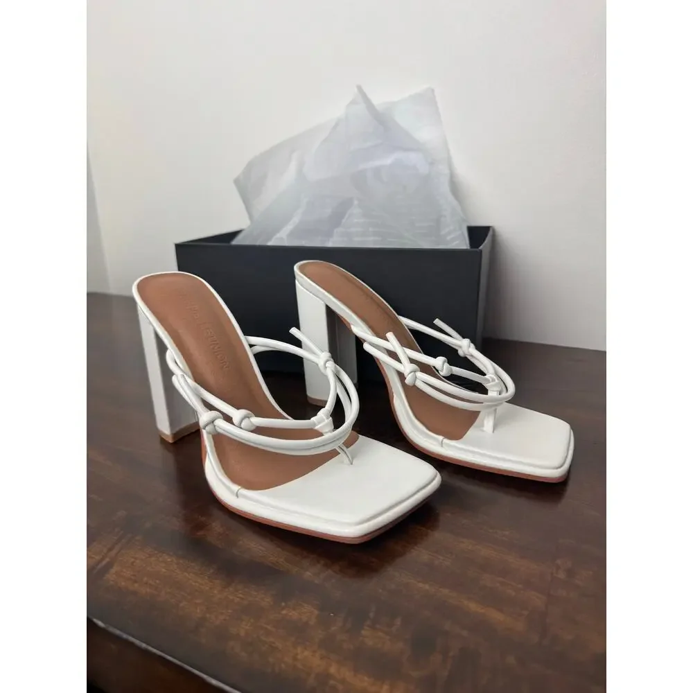 Strappy Block Heel Sandals, White, Size 7 - Gabrielle Union x FTF - Picture 1 of 11